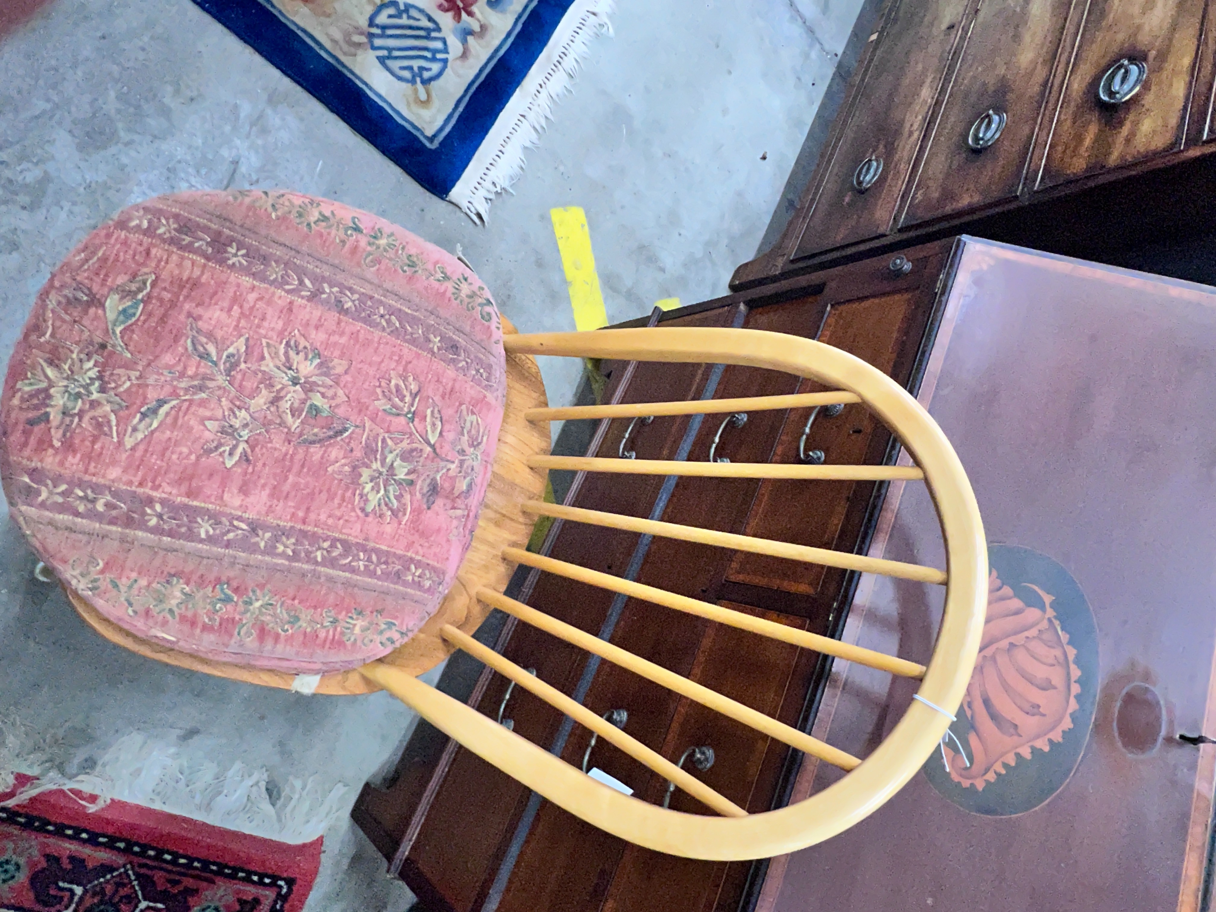 A set of six Ercol light elm and beech comb back chairs, width 45cm, depth 44cm, height 89cm